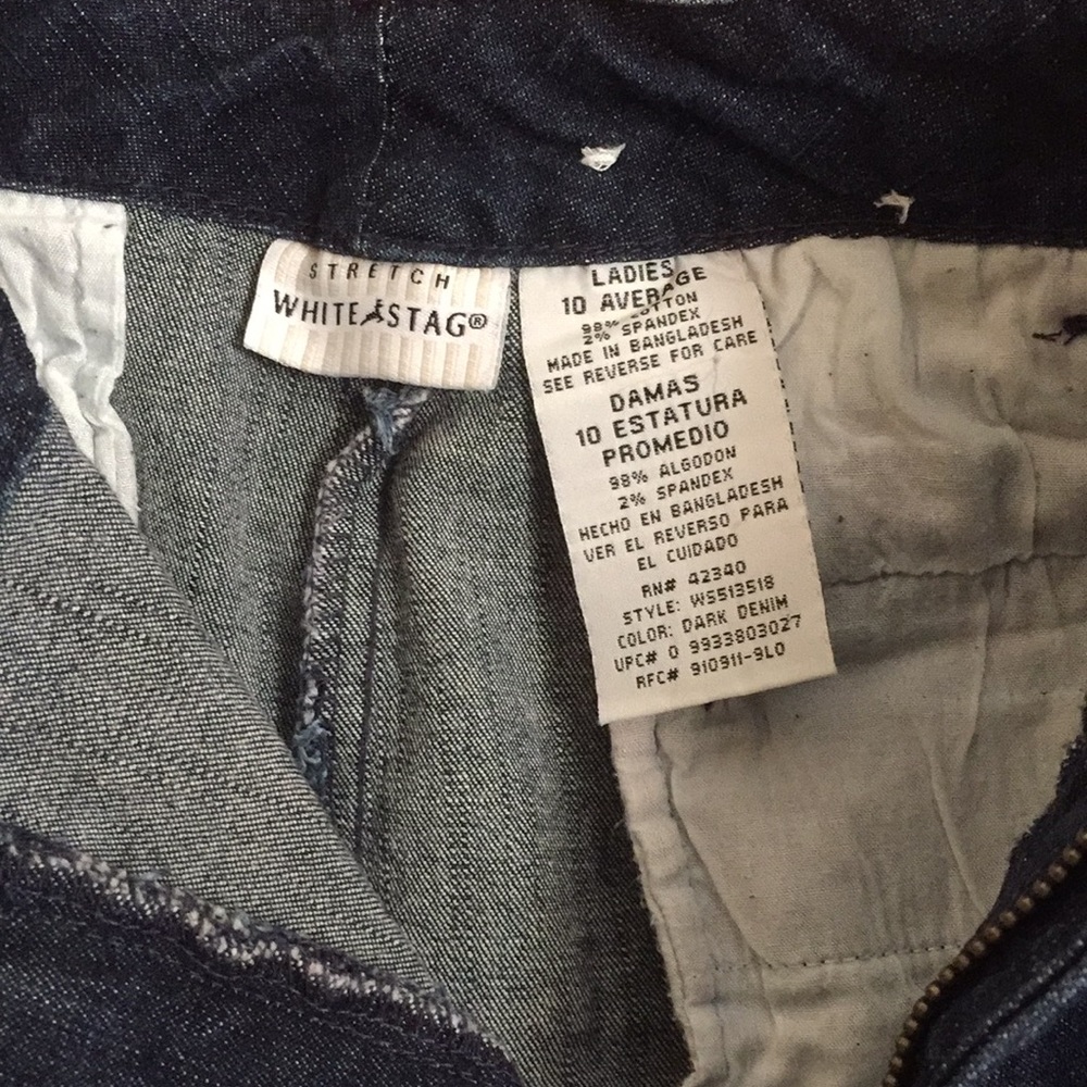 Ladies dark denim white stag size 10 average